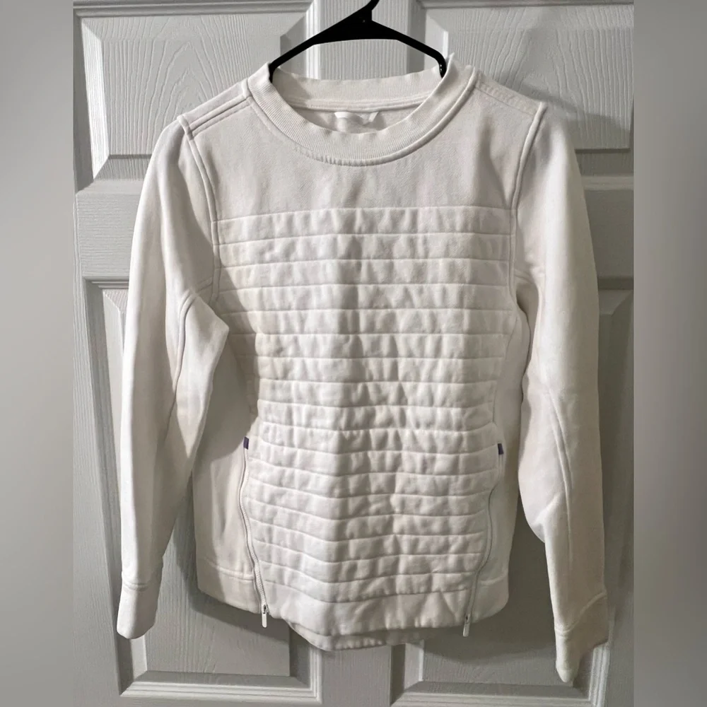 Lululemon Be True Crew Fleece Quilted Sweater White